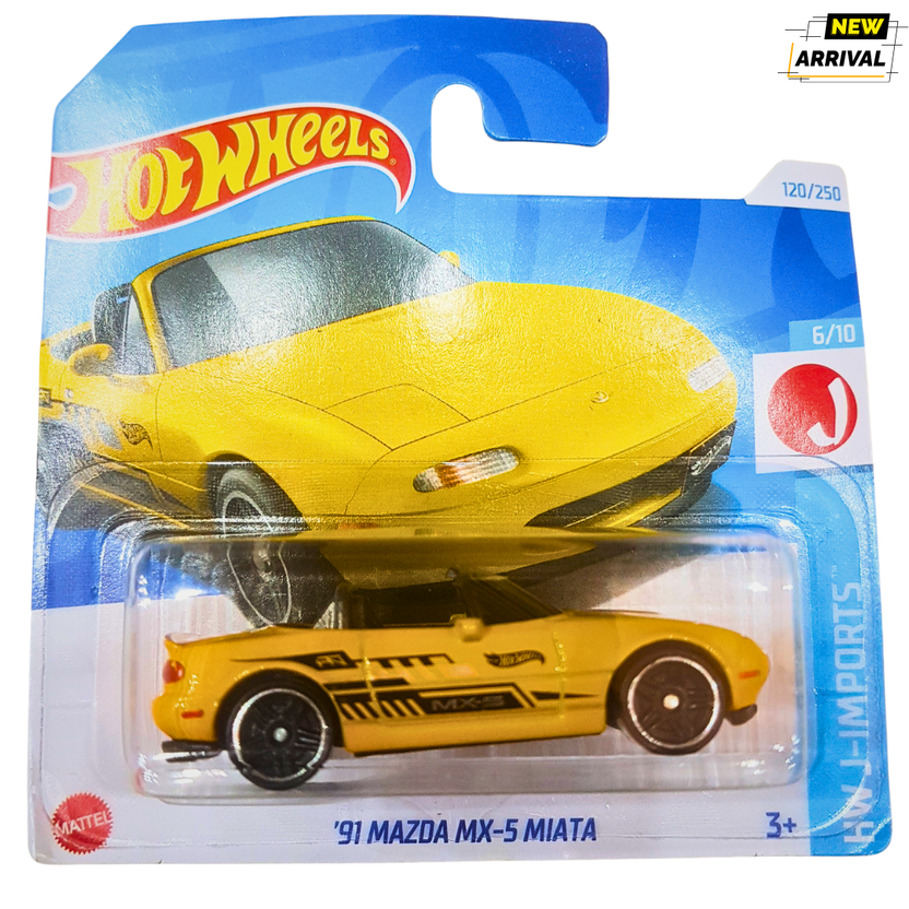 Hot Wheels '91 Mazda MX-5 Miata – J-Imports Series Die-Cast Collectible Car – Racing Fun Toy for Kids (3+ Years) Main image