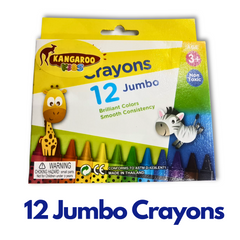 Kid Art 12 Jumbo Crayon Non-Toxic Brilliant colors Smooth consistency