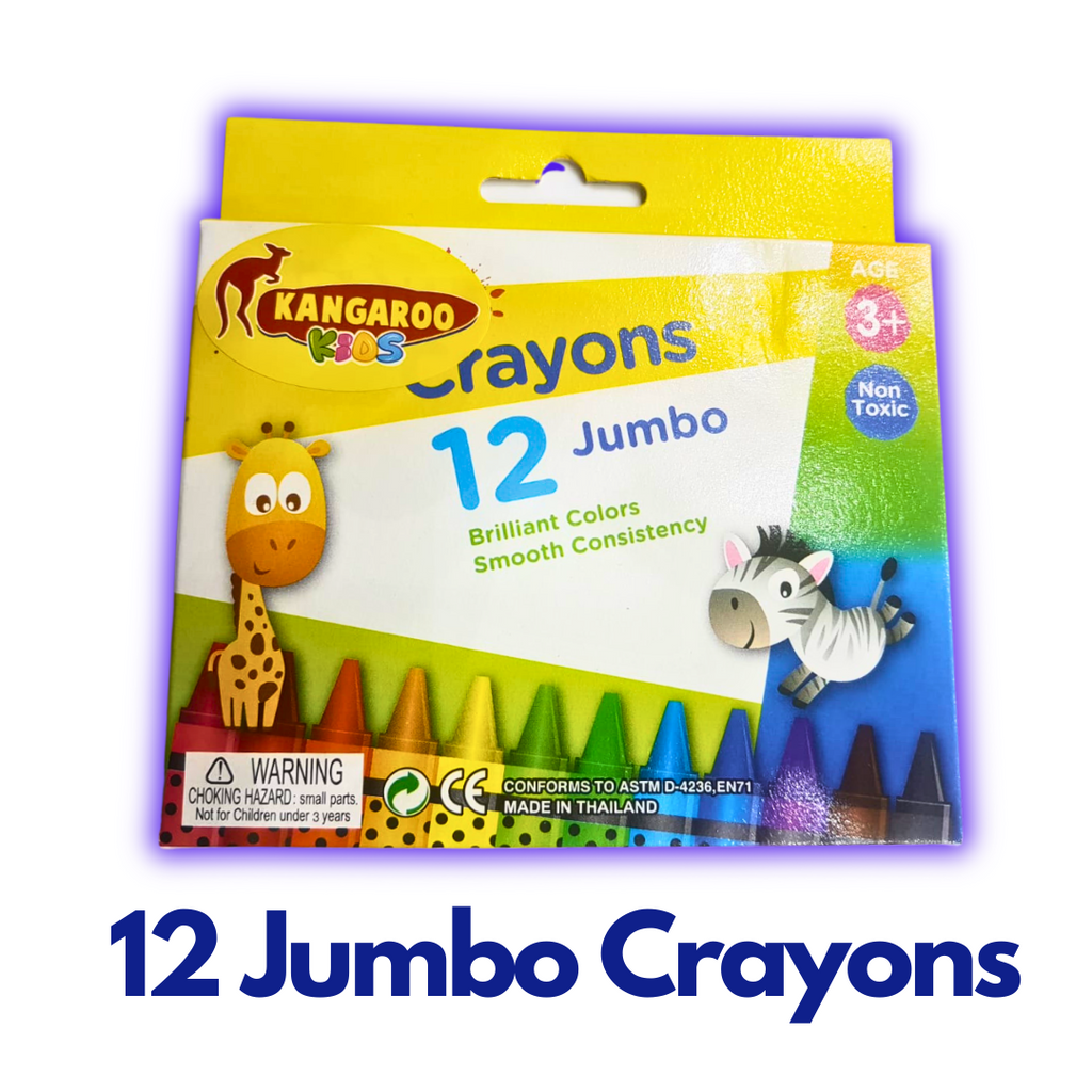 Kid Art 12 Jumbo Crayon Non-Toxic Brilliant colors Smooth consistency