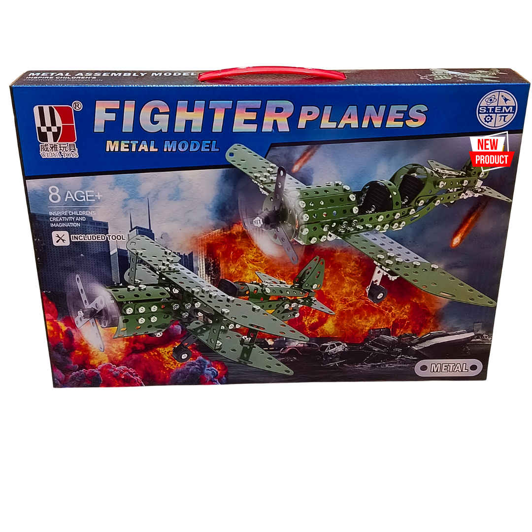 Fighter Planes Metal Assembly Model Building Kit – DIY STEM Engineering Aircraft Construction Set with Tools | Kids Ages 8+ Secondary image