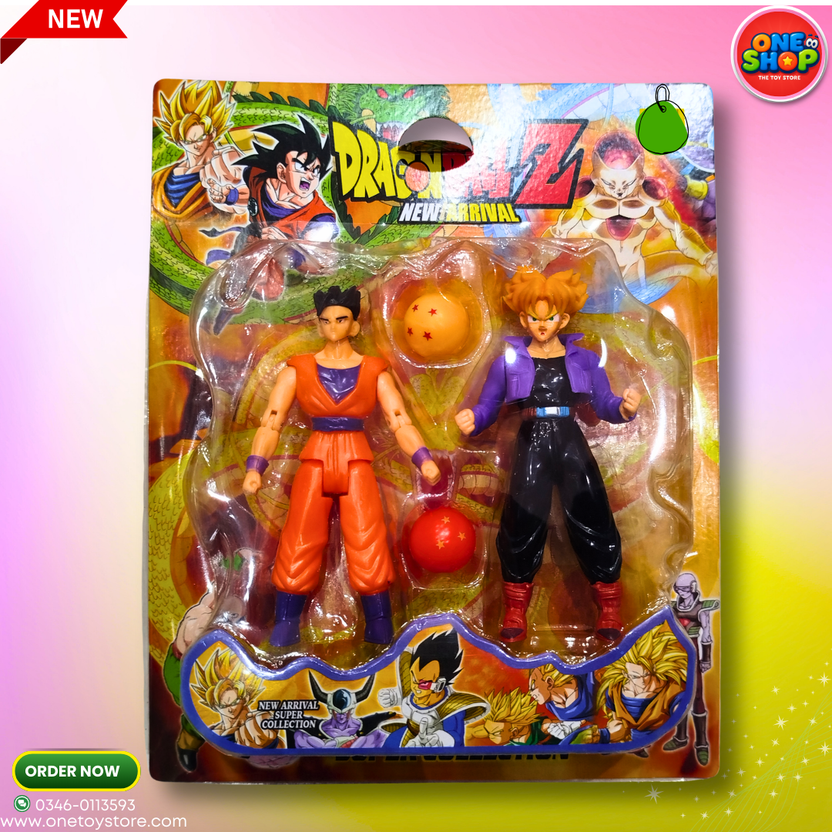 Dragon Ball Z Action Figures Set – 2 Pcs Anime Fighter Toys with Dragon Balls | DBZ Collectible Character Figures for Kids Main image