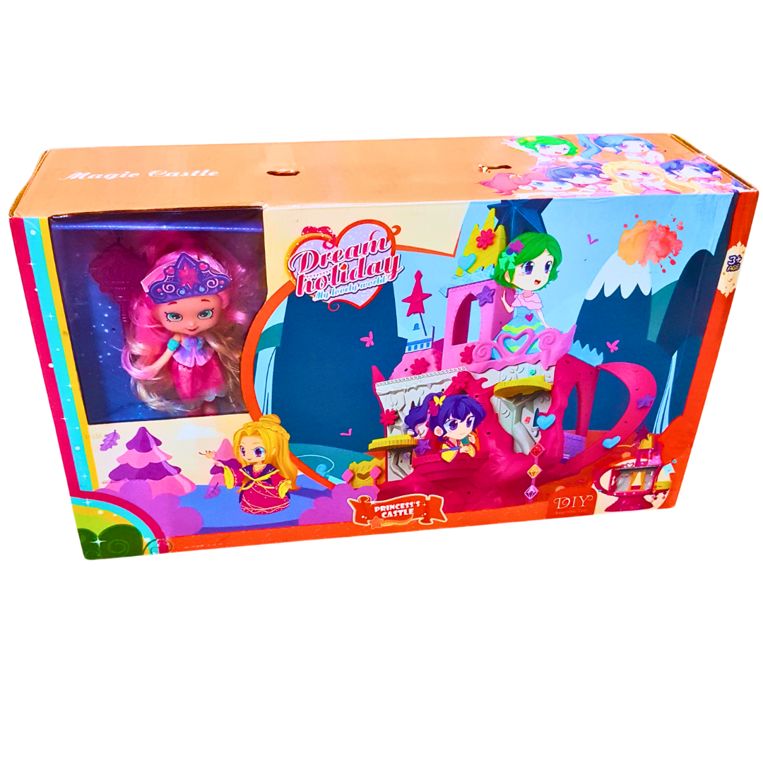 Dream Holiday Wonderland Princess Castle Playset - DIY Magic Castle with Doll, Ages 3+
