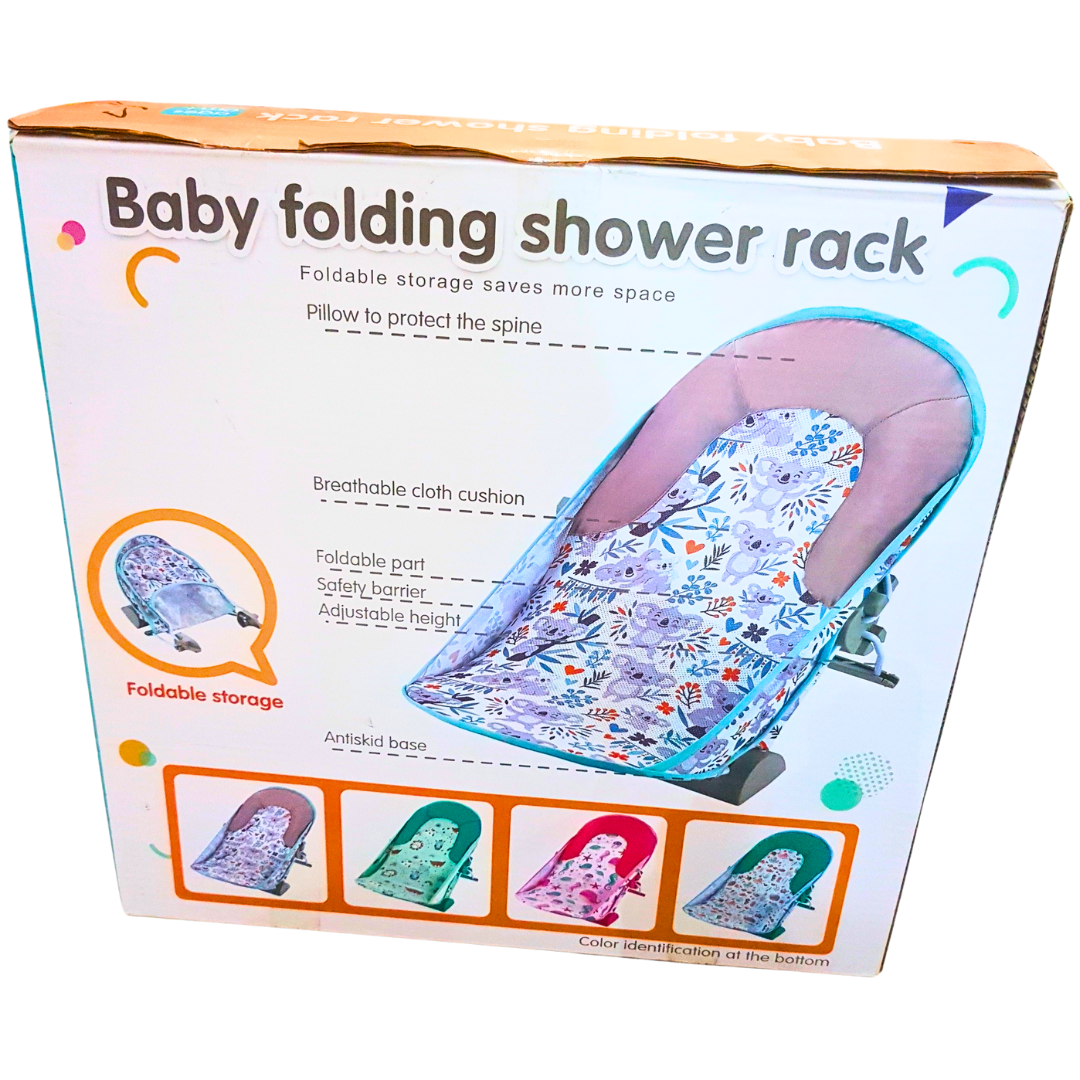 Adjustable Baby Folding Shower Rack | Comfortable Baby Bath Seat with Foldable Design | 0+ Months Secondary image