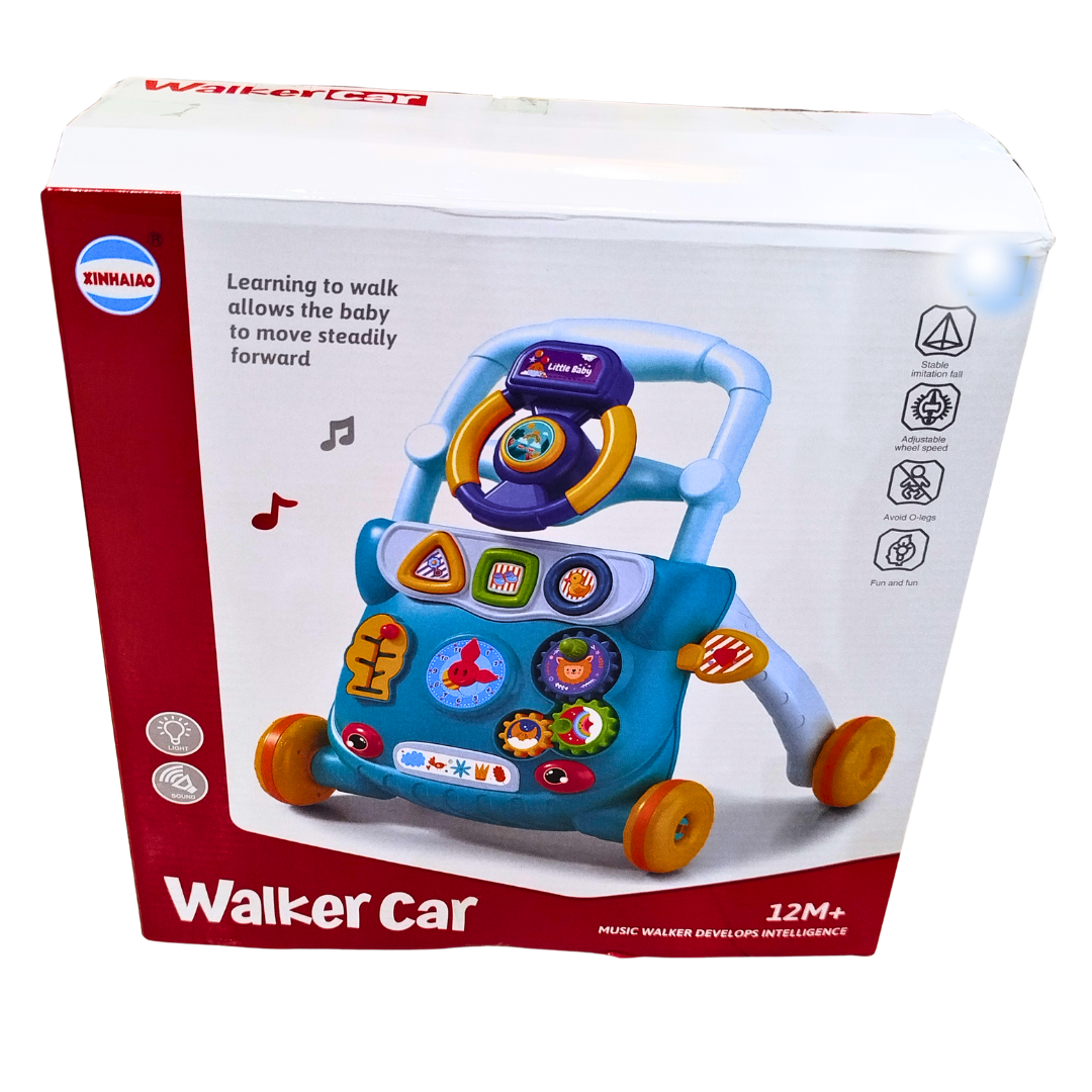 🚶‍♀️ Musical Baby Walker Car – Activity Learning Walker with Steering Wheel & Educational Games (12M+)