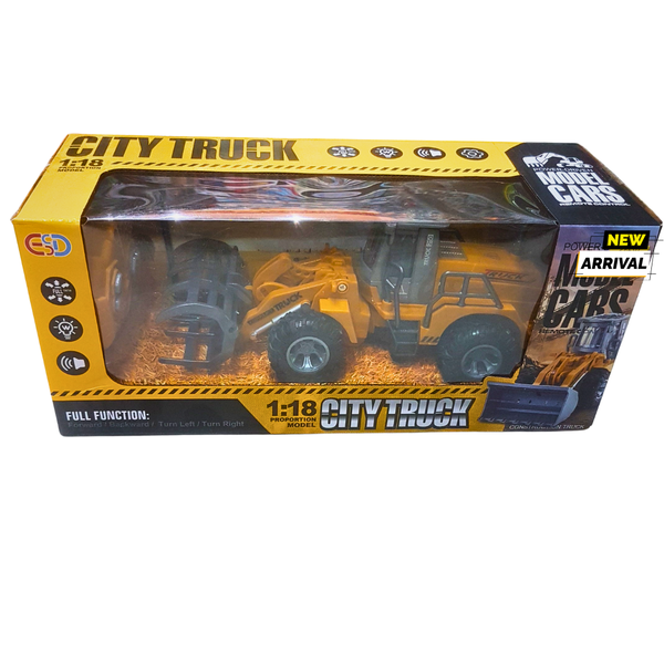 🏗️ City Truck 1:18 Scale R/C Construction Vehicle – Full Function Remote Control Loader – Lights & Sounds – Ages 6+