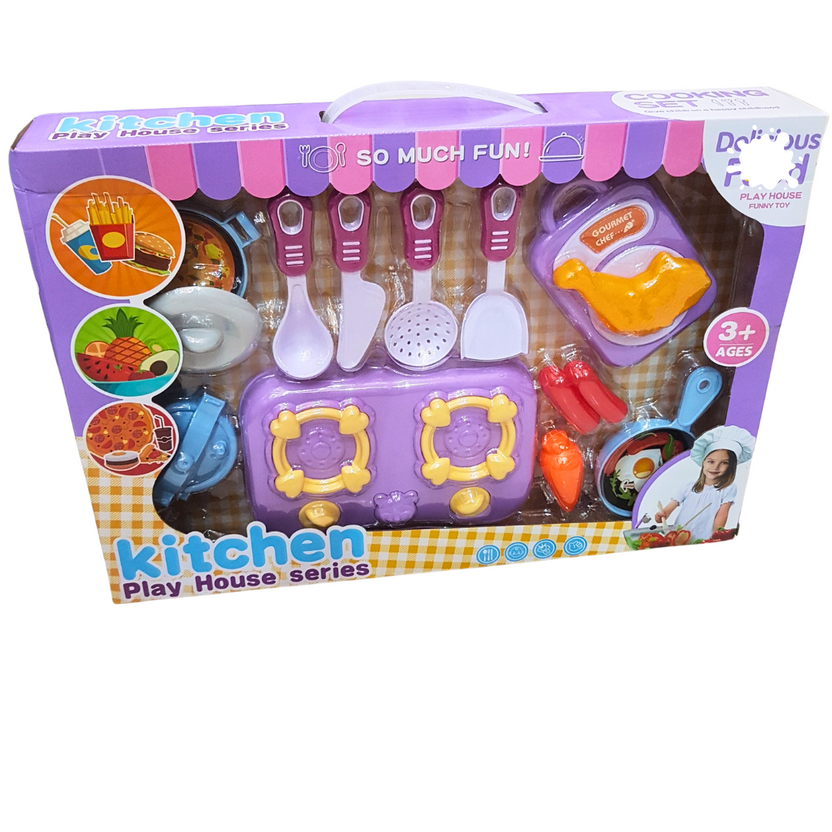 Kitchen Play House Series - Gourmet Cooking Set for Kids 3+ with Realistic Utensils and Accessories Main image