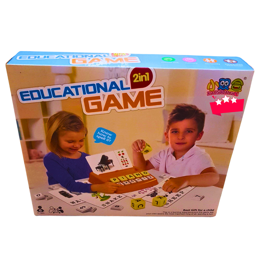 2-in-1 Educational Spelling & Math Game – Letter & Number Matching Learning Toy for Kids | Fun Early Learning Activity Set Main image