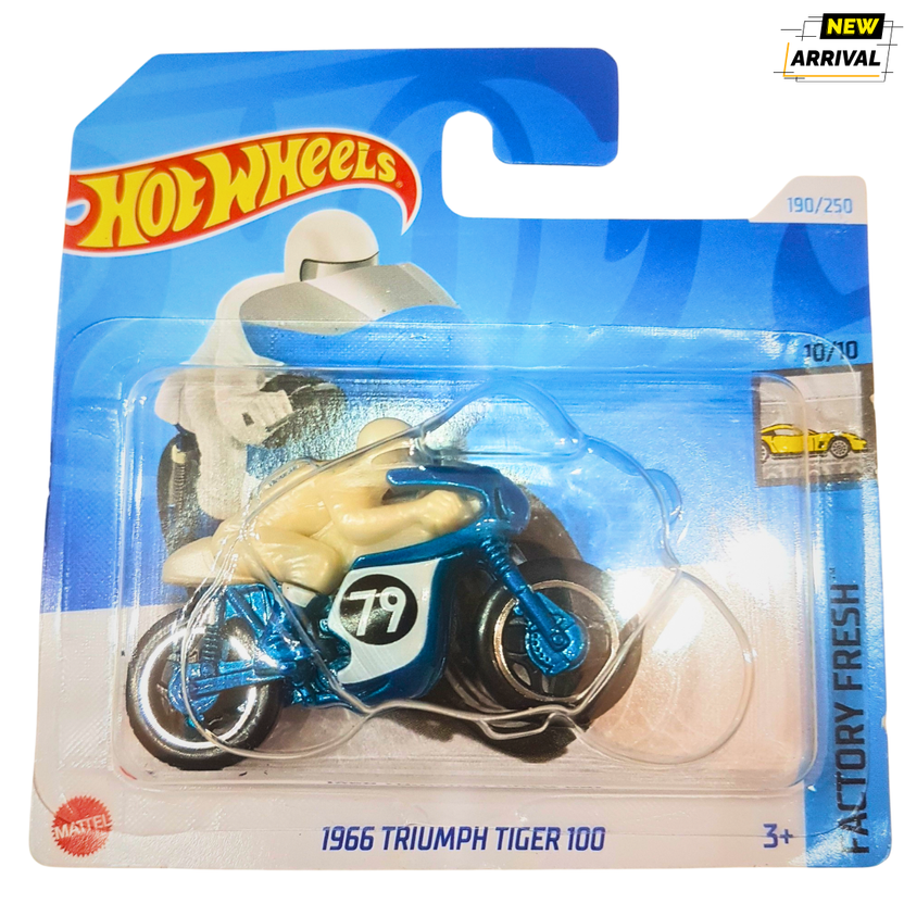 Hot Wheels 1966 Triumph Tiger 100 – Factory Fresh Series – Die-Cast Motorcycle Model for Kids and Collectors (3+ Years) Main image