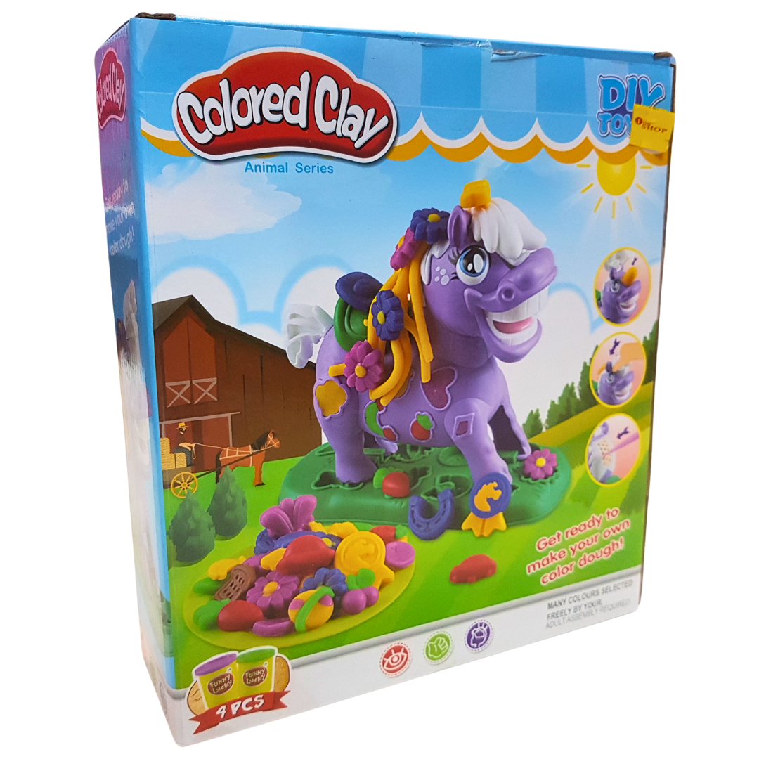 Funny Lucky Colored Clay Set – Animal Series with 4 Vibrant Doughs for Creative Play