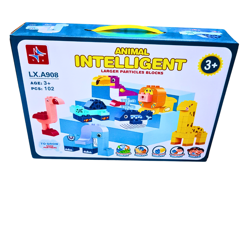 Animal Intelligent Building Blocks Set for Kids | 102 Pieces | Educational Toy | Ages 3+ Main image