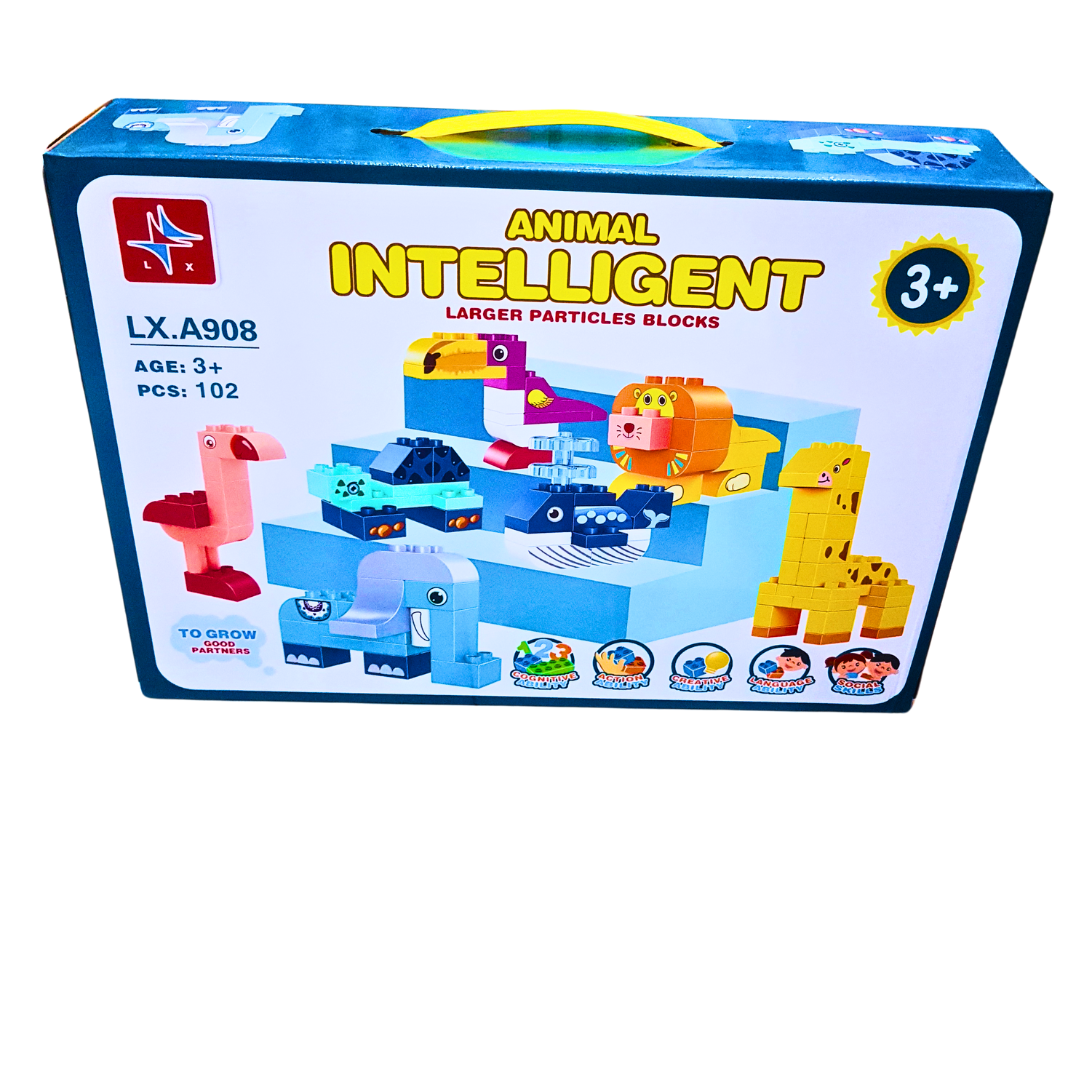 Animal Intelligent Building Blocks Set for Kids | 102 Pieces | Educational Toy | Ages 3+
