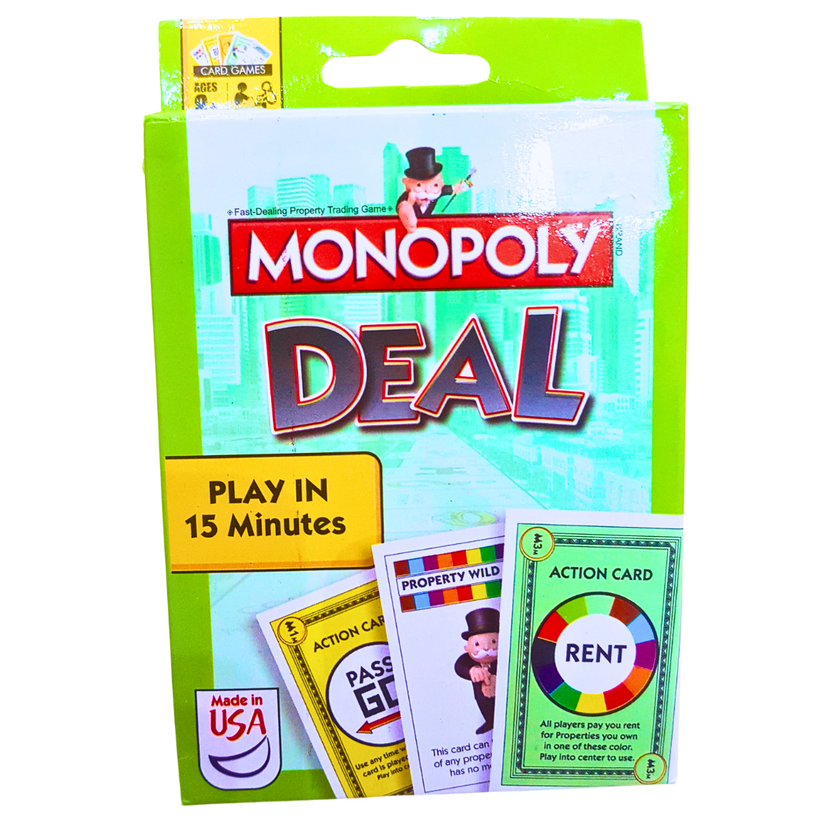 Monopoly Deal Card Game – Quick 15-Minute Family Fun, Ages 8+, 2-6 Players, Green Edition Main image