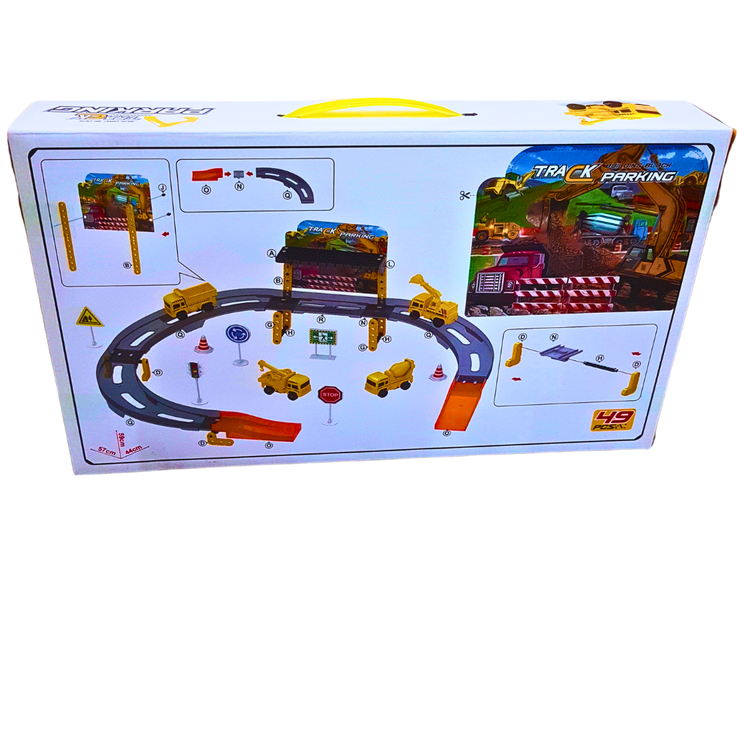 49-Piece DIY Track Parking Construction Toy Set | Build, Race, and Park | For Ages 3+ | Educational Play Secondary image
