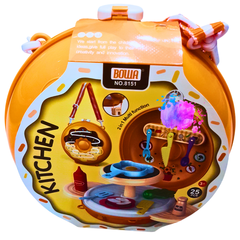 2-in-1 Portable Kitchen Playset for Kids - 25 PCS Multifunctional Cooking Toy Kit
