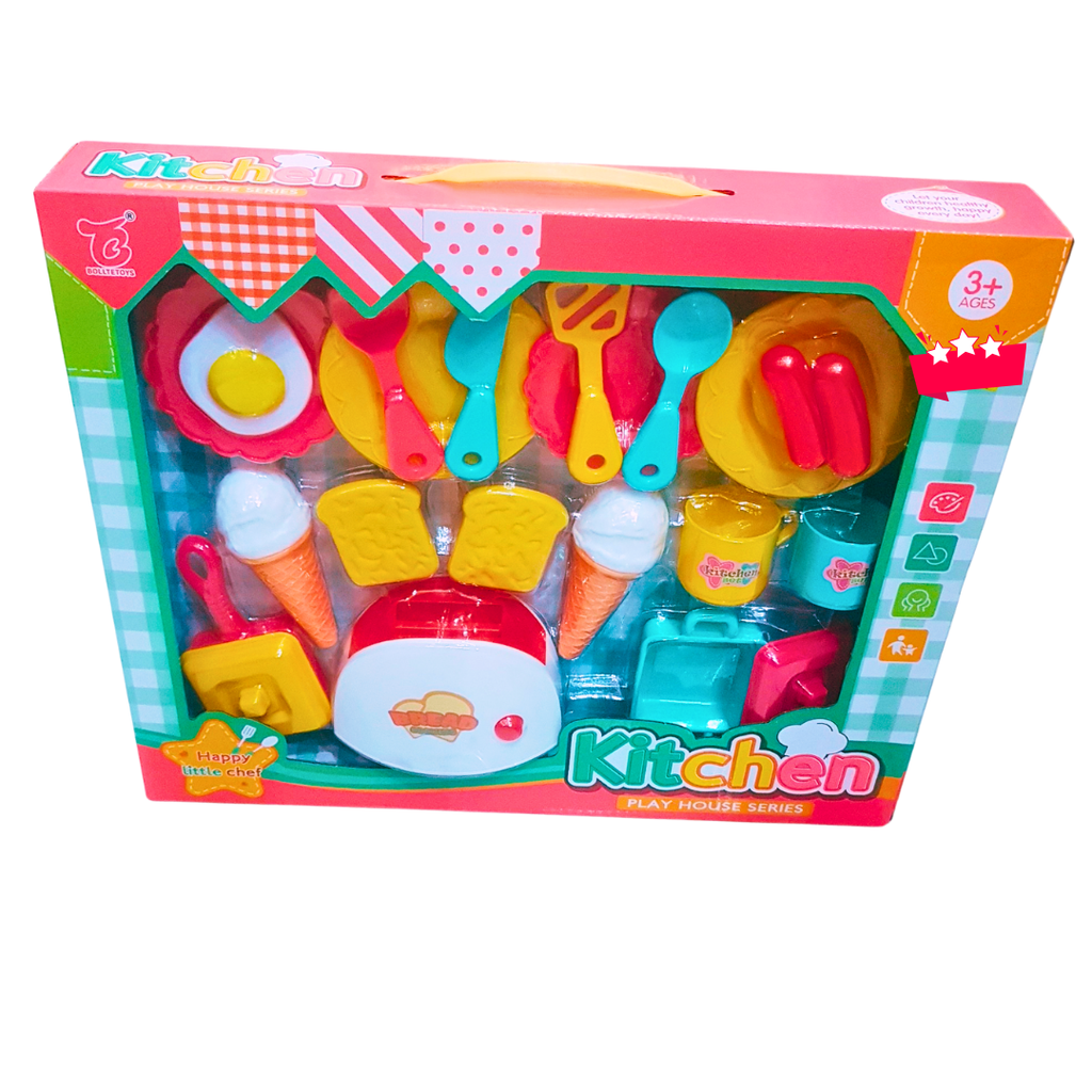 👩‍🍳 Mini Kitchen Cooking Set for Kids – Play House Chef Kit with Utensils, Ice Cream & Food Items | Pretend Play for Ages 3+