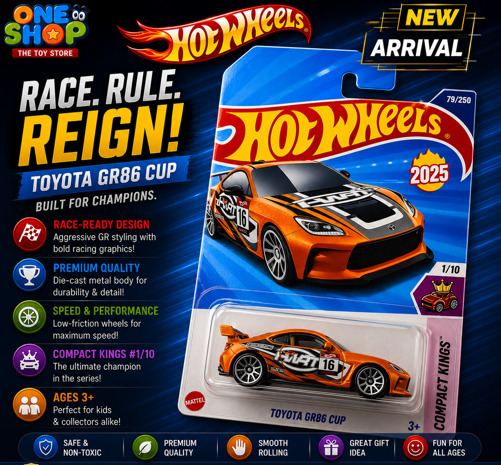 Hot Wheels Toyota GR86 Cup Die-Cast Car – Original Hot Wheels 1:64 Scale Racing Toy Car for Kids & Collectors