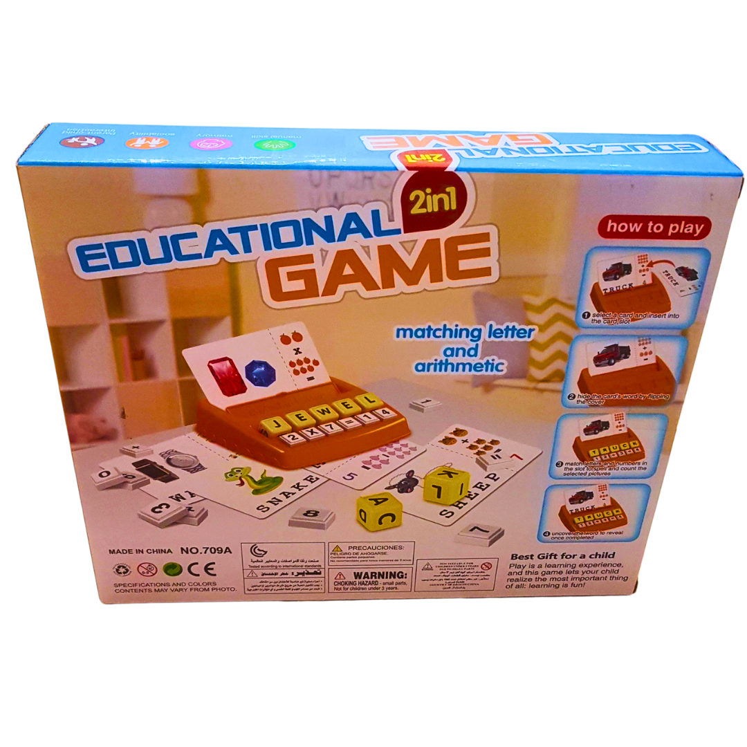 2-in-1 Educational Spelling & Math Game – Letter & Number Matching Learning Toy for Kids | Fun Early Learning Activity Set Secondary image