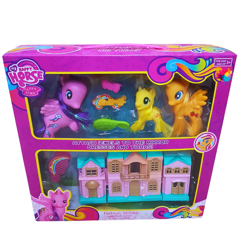 My Happy Horse Playset – Enchanting Horse Figures with Fashionable Mansion for Kids Age 3+ Main image