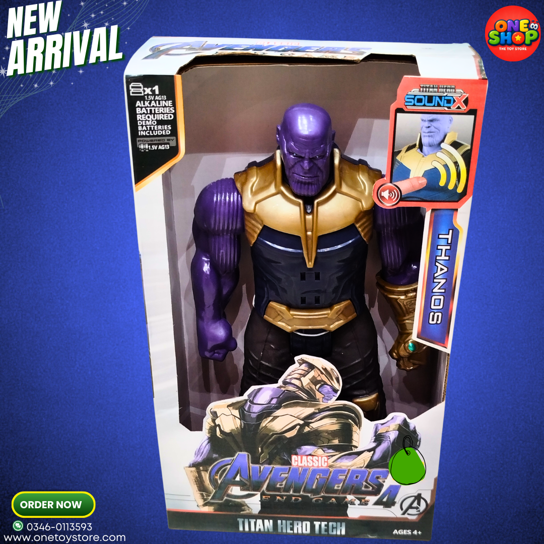 Marvel Avengers Thanos Titan Hero Tech Action Figure with Sound – Classic Endgame Super Villain Toy for Kids (4+ Years)