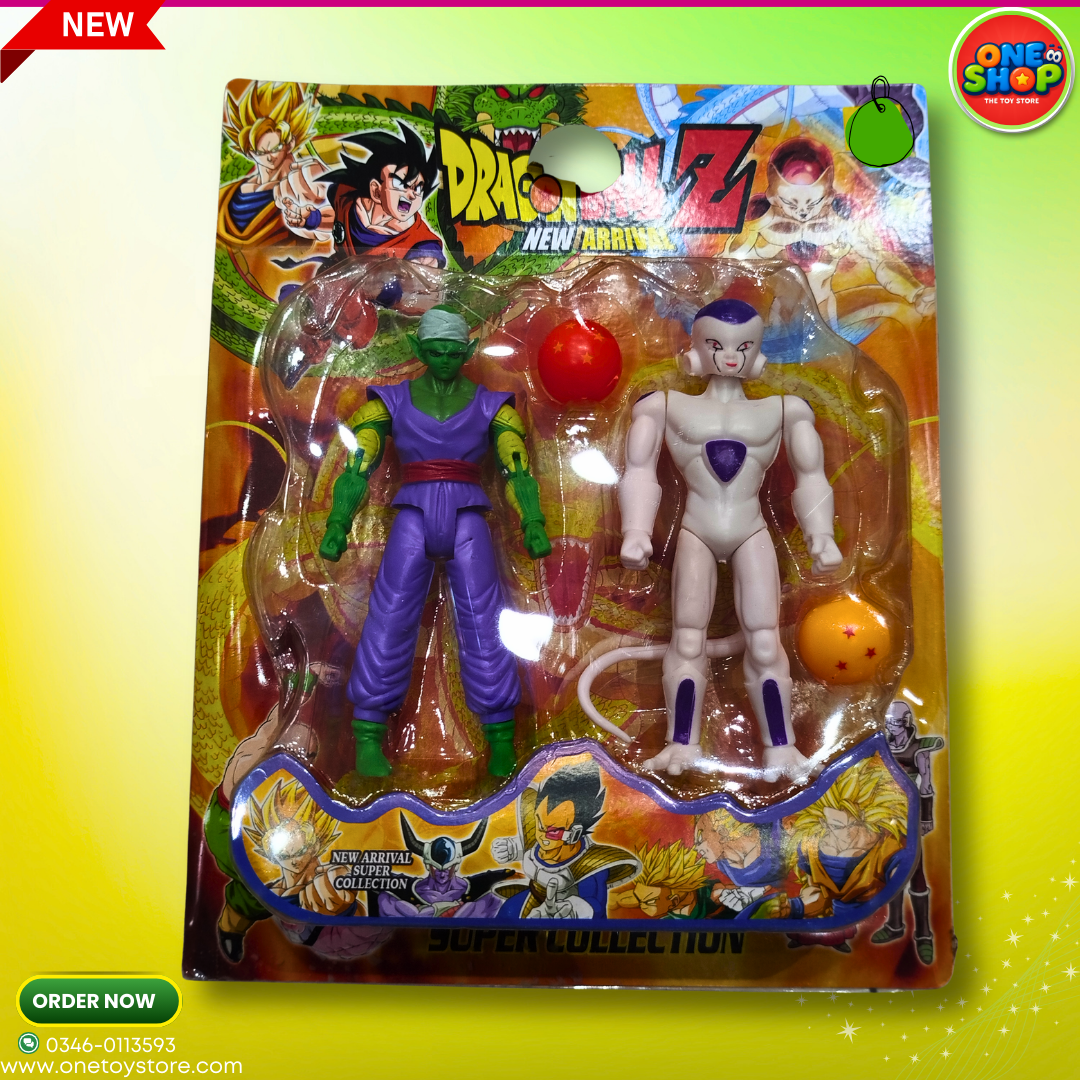 Dragon Ball Z Action Figures Set – 2 Pcs DBZ Super Villain & Warrior Toys with Dragon Balls | Anime Collectible Figures for Kids