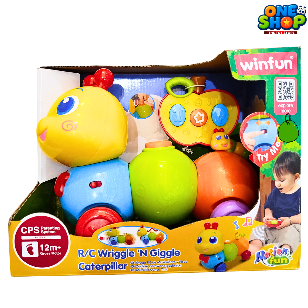 Winfun R/C Wriggle ‘N Giggle Caterpillar – Interactive Musical Remote Control Caterpillar Toy with Lights & Sounds