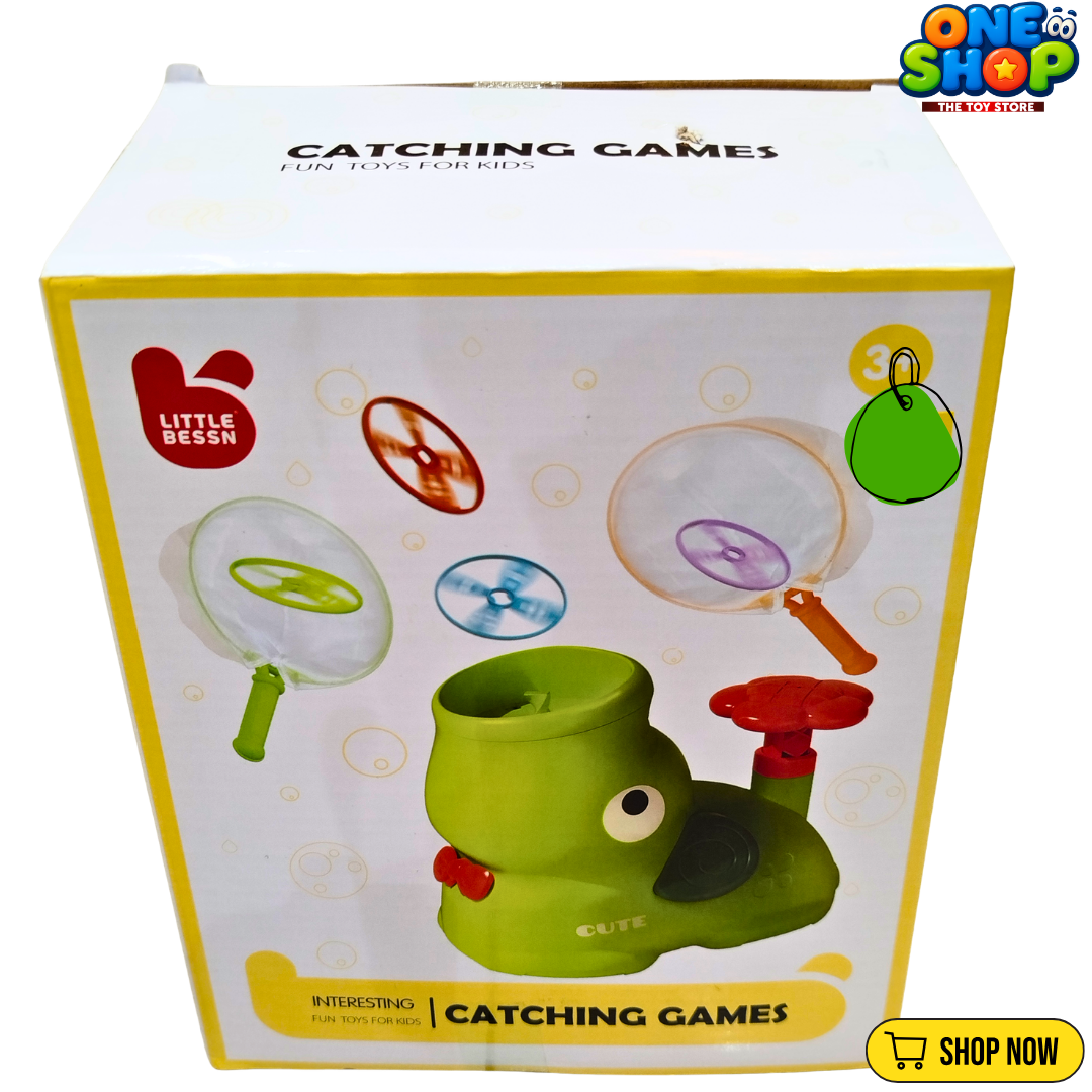 Kids Flying Disc Catching Game Set – Interactive UFO Launcher & Catch Net Toy for Boys & Girls | Outdoor Sports & Coordination Game Ages 3+