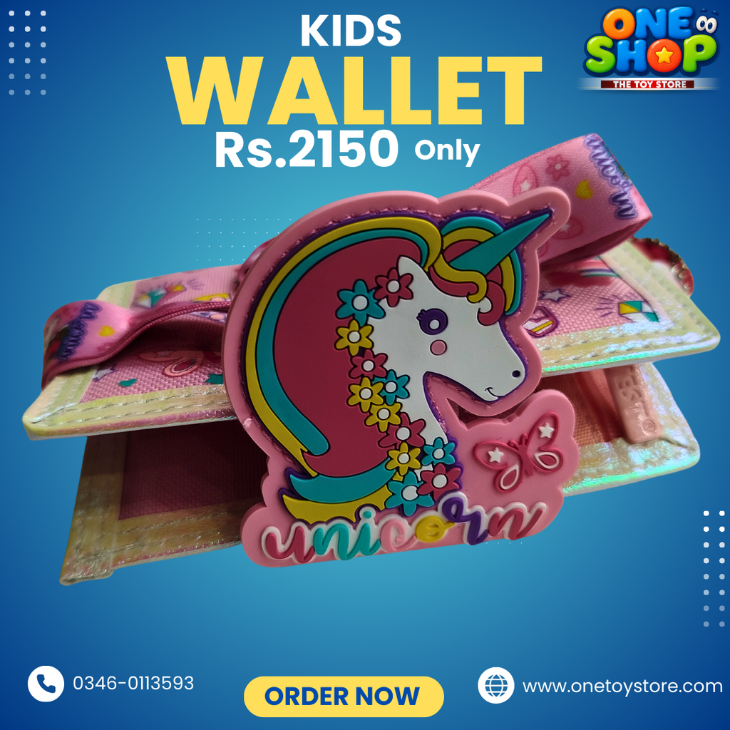 Unicorn Kids Wallet for Girls | Cute Cartoon Unicorn Wallet with Strap Lock | Premium Kids Wallet – Stylish, Colorful & Durable (Rs.2150)