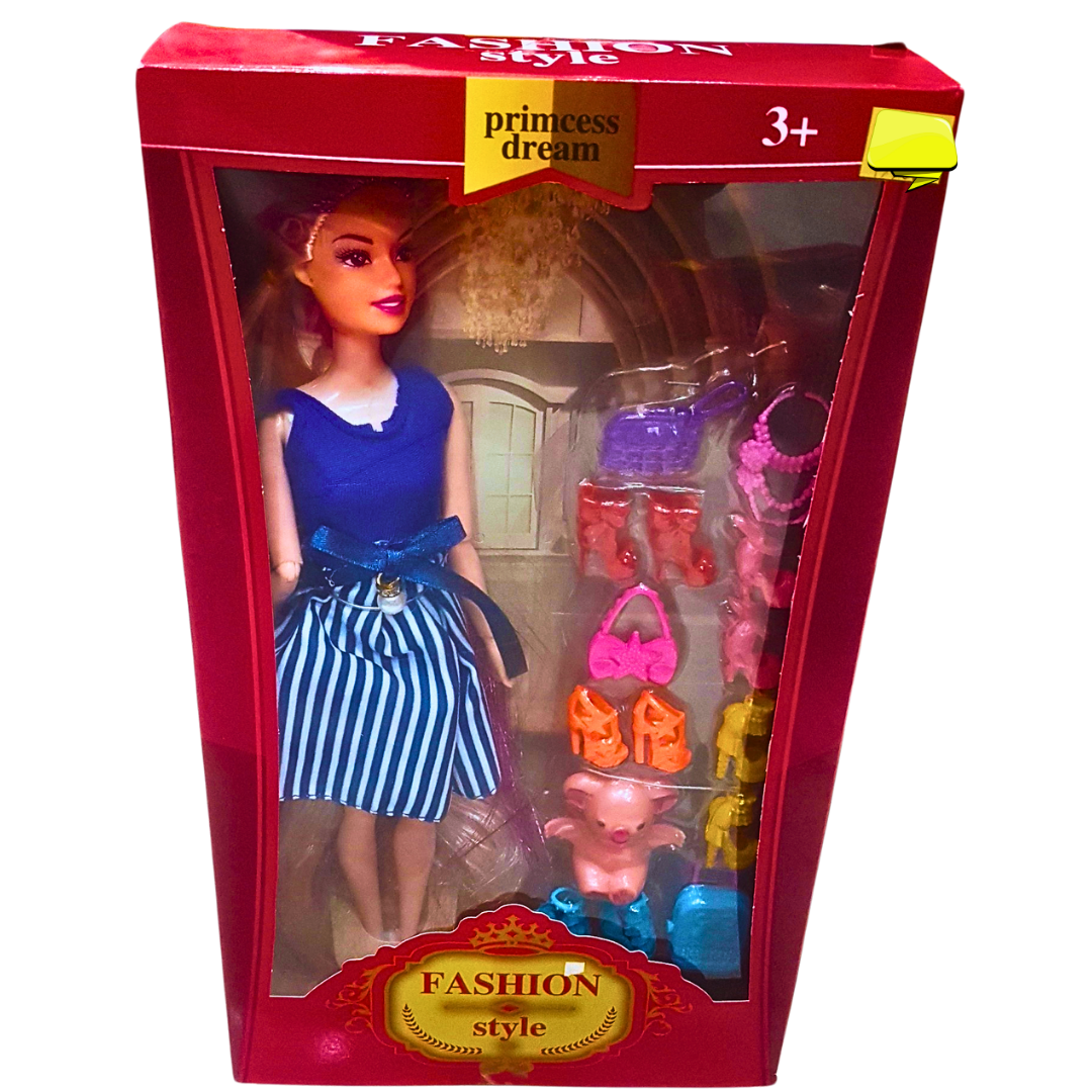 Princess Dream Fashion Doll with Stylish Outfit & Accessories – Dress-Up Playset for Kids 3+