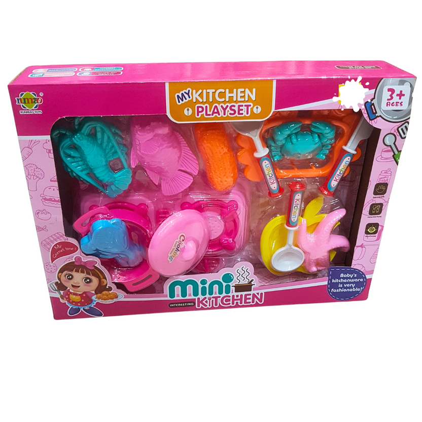 My Kitchen Playset - Mini Kitchen Cooking Set for Kids 3+ with Realistic Utensils and Food Accessories Main image