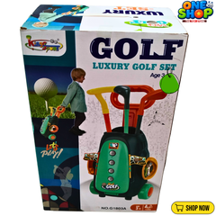 Kids Golf Set with Rolling Golf Trolley – Luxury Golf Play Set for Boys & Girls | Educational Sports Toy with Golf Clubs & Accessories Ages 3+