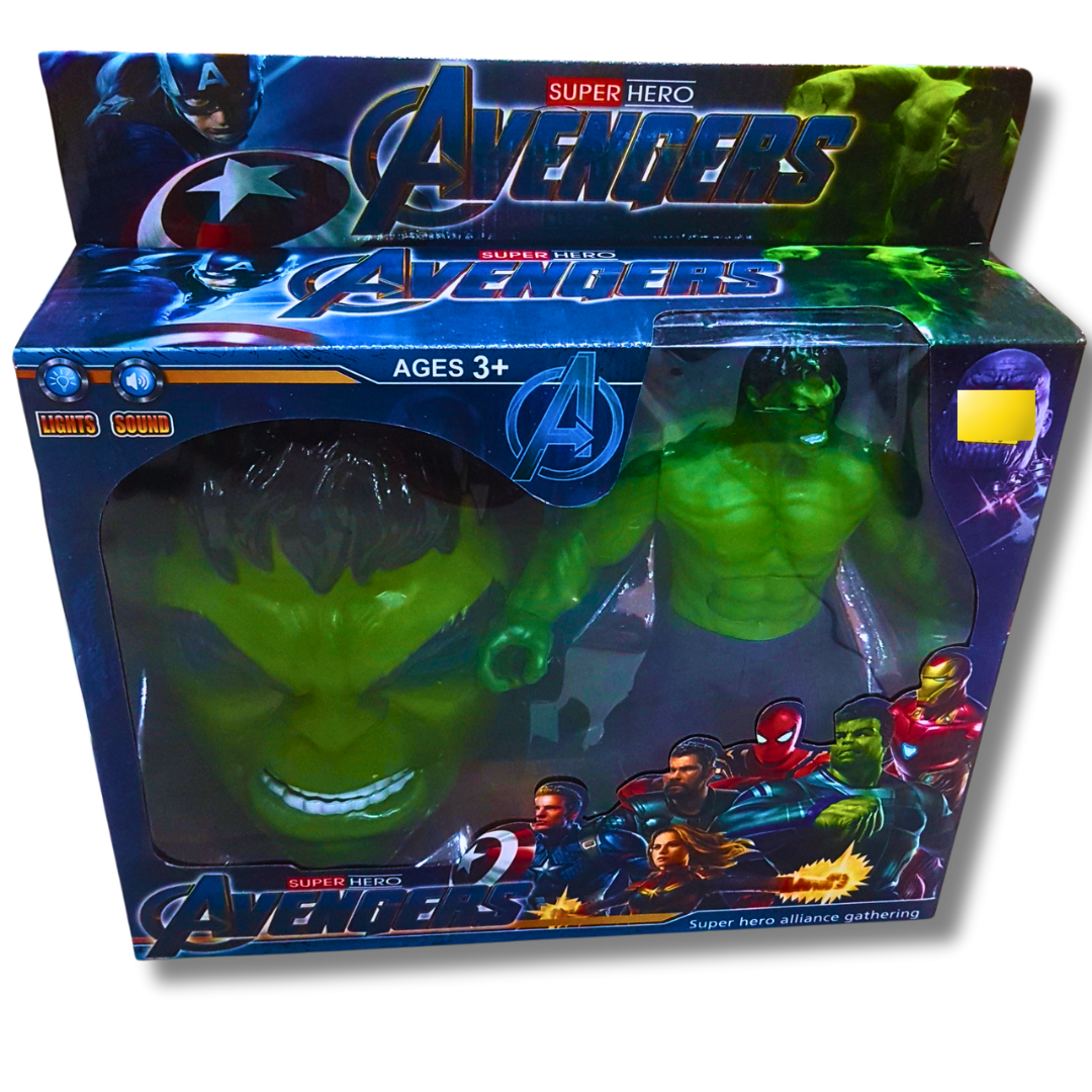 Avengers Superhero Hulk Toy Set with Light & Sound Effects - Ages 3+