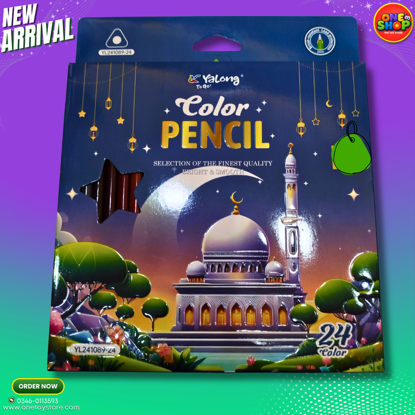 Yalong 24 Colors Premium Color Pencils Set for Kids – Bright & Smooth Coloring Pencils for School Drawing & Art Supplies in Pakistan Main image