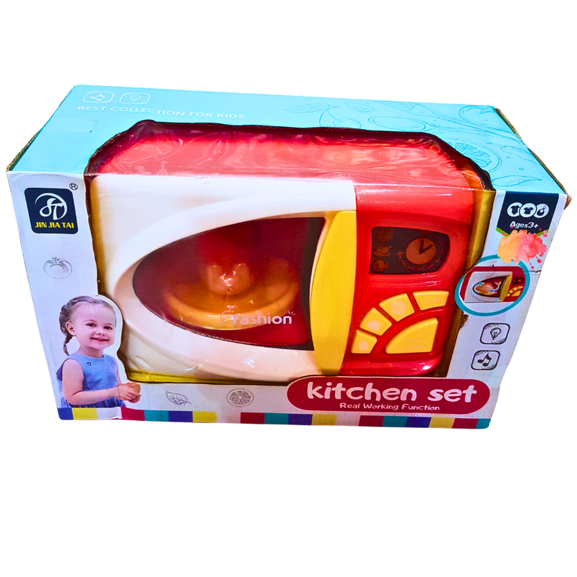 Kids Kitchen Microwave Toy Set – Realistic Pretend Play with Light & Sound – Ages 3+ Main image