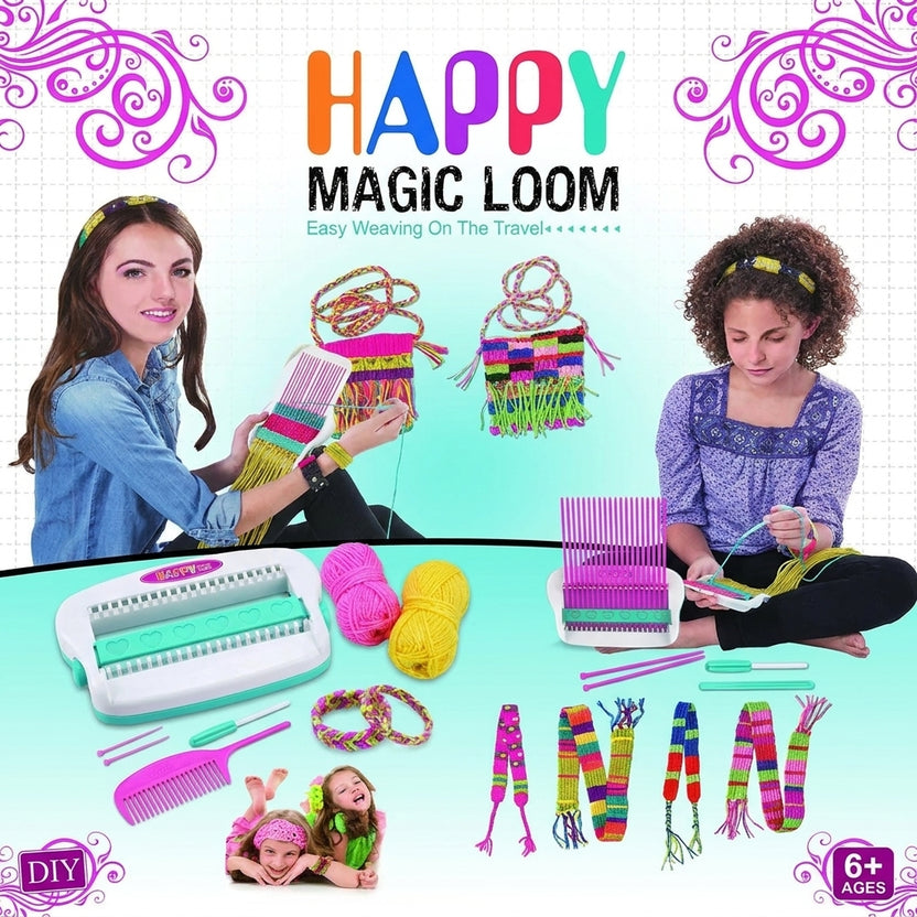 Happy Magic Loom DIY Weaving Craft Kit with Loom & Colourful Yarn – Model 27219 Main image