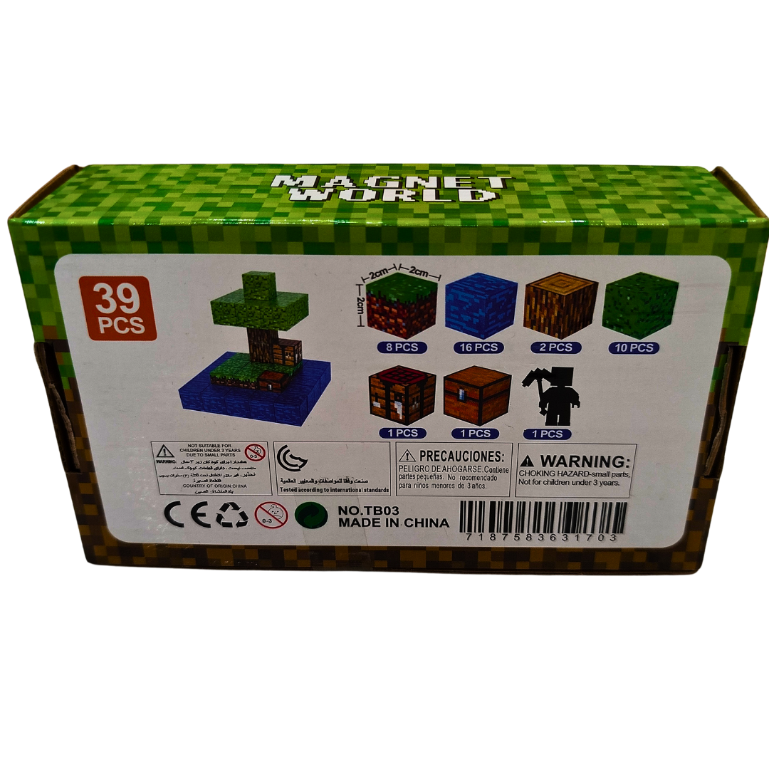 Magnet World 39 PCS Building Blocks Set | Magnetic Pixel Blocks Construction Toy for Kids (3+ Years) Secondary image
