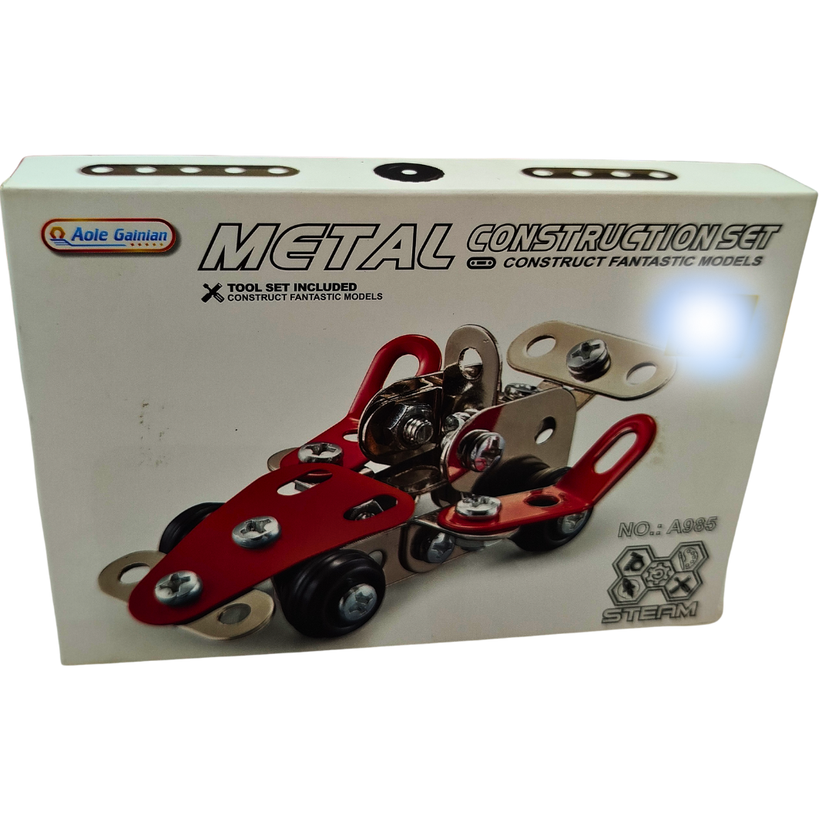 Metal Construction Set A985 | STEM Engineering Building Kit with Tools | DIY Metal Model Car for Kids Main image