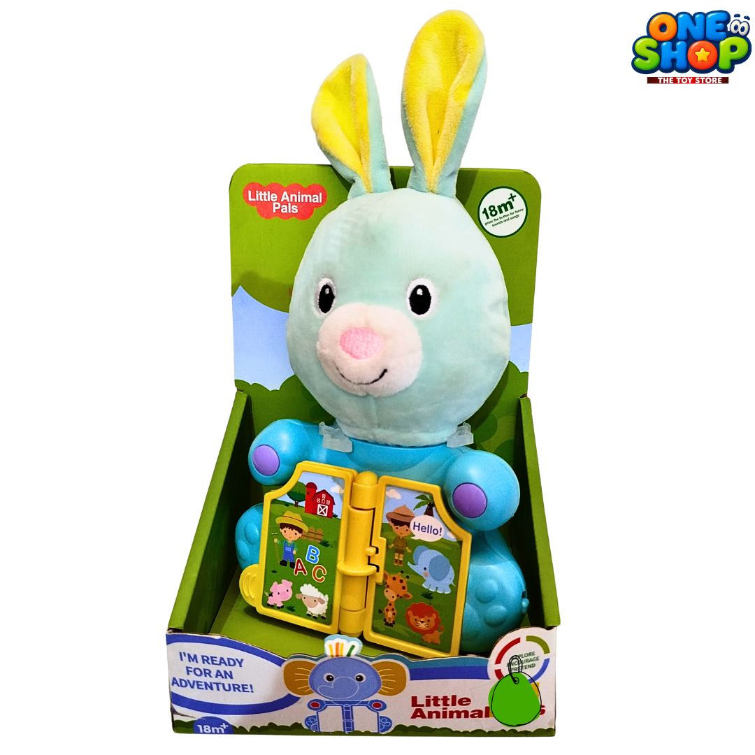 Little Animal Pals Bunny Learning Toy for Toddlers – Interactive Plush Rabbit with Educational Flip Book & Sounds