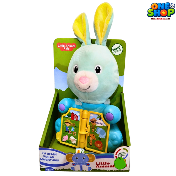 Little Animal Pals Bunny Learning Toy for Toddlers – Interactive Plush Rabbit with Educational Flip Book & Sounds