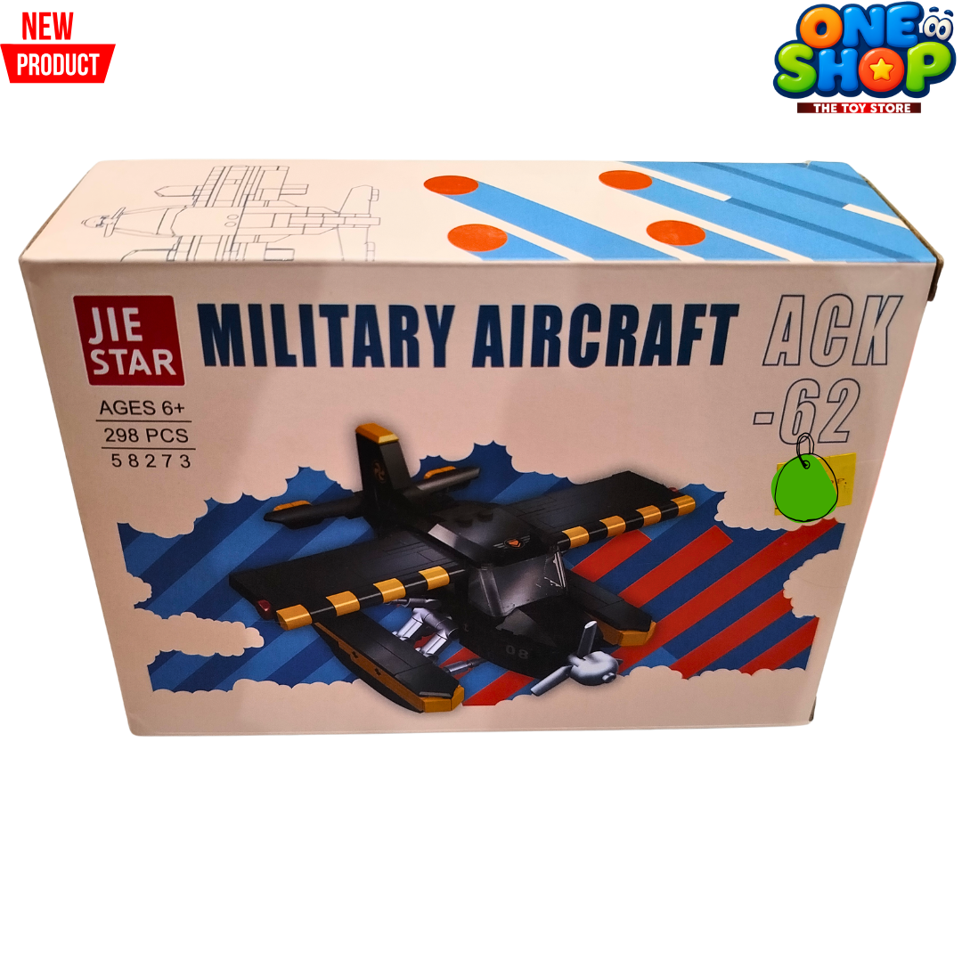 JIE STAR Military Aircraft ACK-62 Building Blocks Set – 298 PCS Airplane Construction Toy for Kids | Military Plane Brick Model | Educational STEM Aviation Toy for Boys 6+ Secondary image