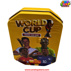 World Cup Football Trading Card Game Tin Box | Soccer Player Collectible Card Storage Case | Football TCG Collector Tin for Kids & Fans