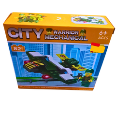 City Warrior Mechanical Military Fighter Jet Building Block Set (82 PCS) – Ages 6+