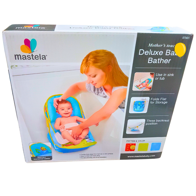 Mastela Deluxe Baby Bather | Adjustable Bath Seat with Head Support and Foldable Design | 0+ Months Main image