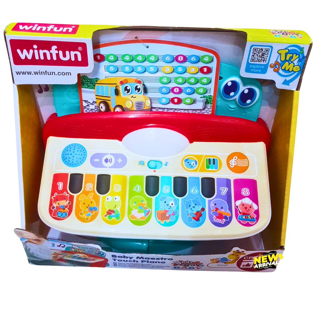 Winfun Baby Maestro Touch Piano – Musical Learning Keyboard for Toddlers | Animal Sounds, Lights & Educational Fun for 12+ Months