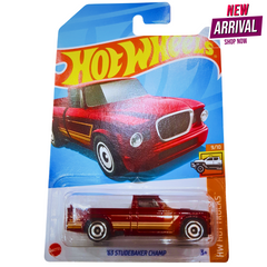 Hot Wheels ‘63 Studebaker Champ – HW Hot Trucks Series – Red Pickup Truck – Die-Cast Collectible (1:64 Scale)