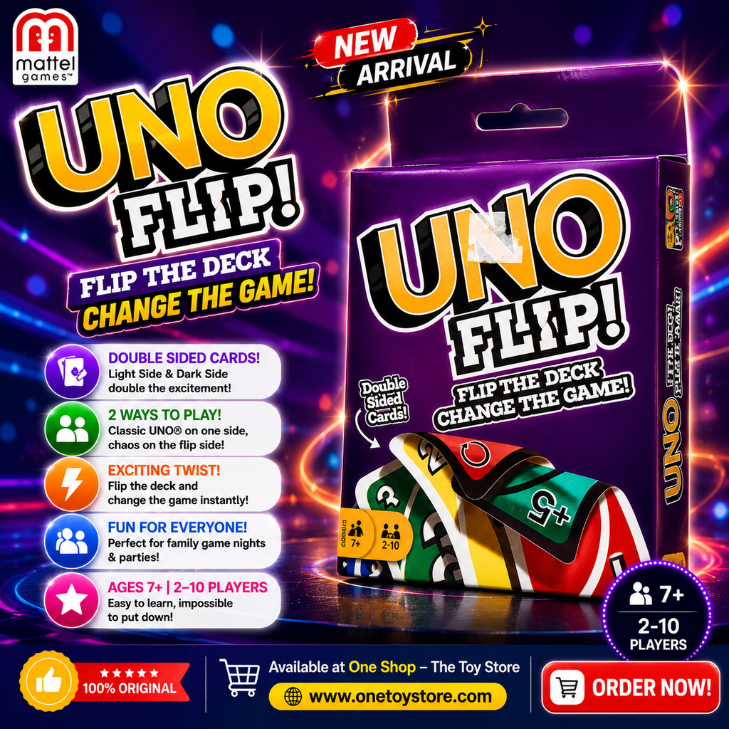 UNO Flip! Card Game – Double-Sided Cards, Light & Dark Modes | Fun Family Game for Ages 7+, 2–10 Players