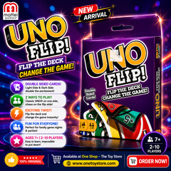 UNO Flip! Card Game – Double-Sided Cards, Light & Dark Modes | Fun Family Game for Ages 7+, 2–10 Players