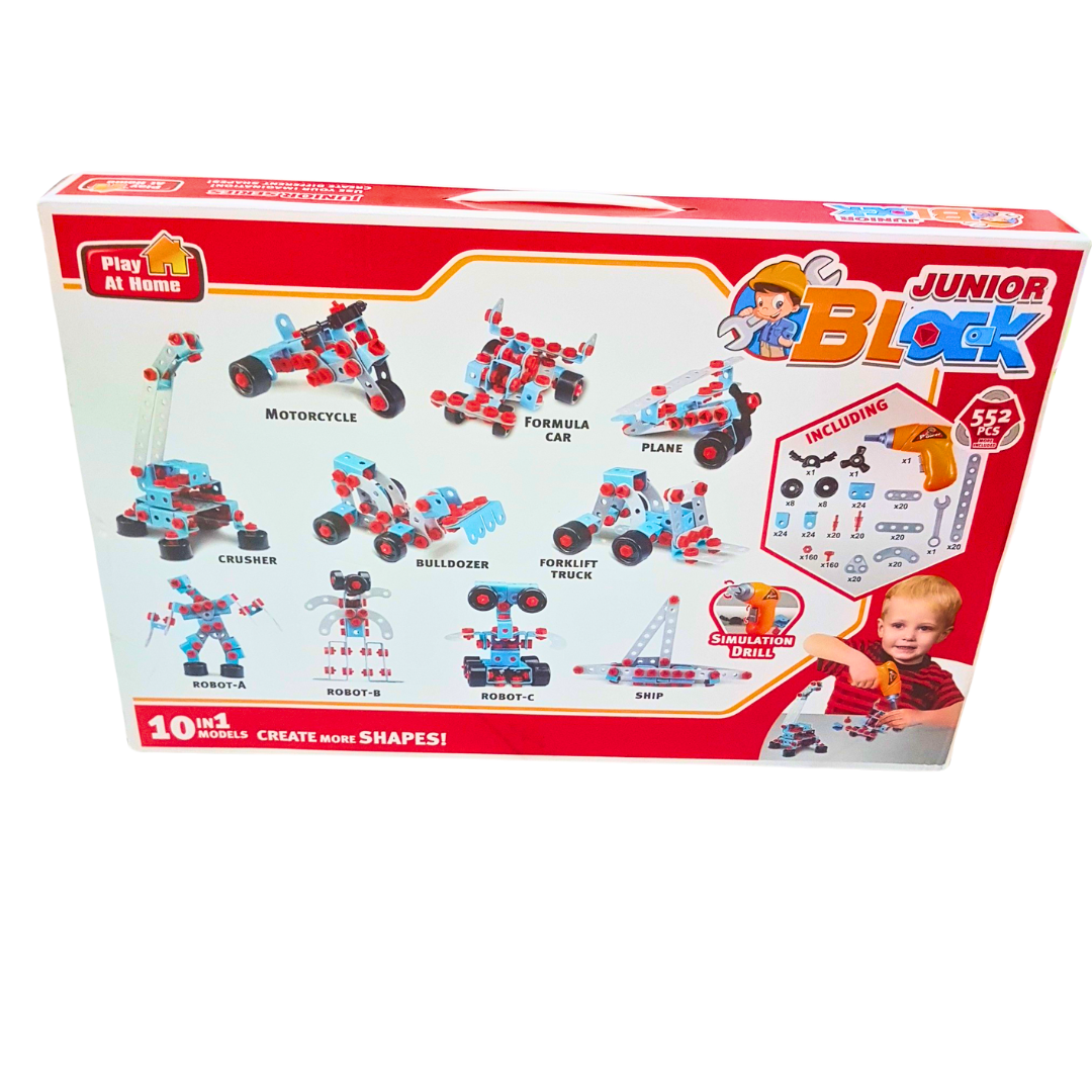 Junior Block 552-Piece STEM Building Set with Drill – 10-in-1 Educational Construction Toy for Kids (Ages 6+) Secondary image