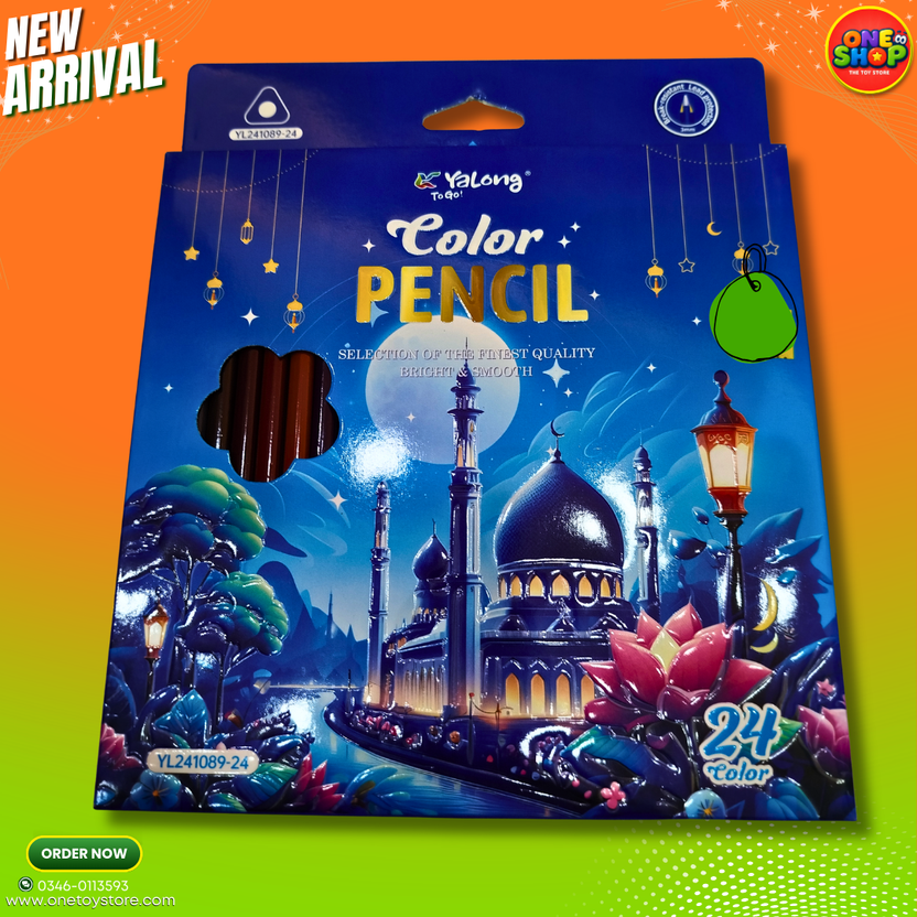 Yalong 24 Colors Premium Color Pencils Set for Kids – Smooth & Bright Coloring Pencils for Drawing, School Art Supplies in Pakistan Main image