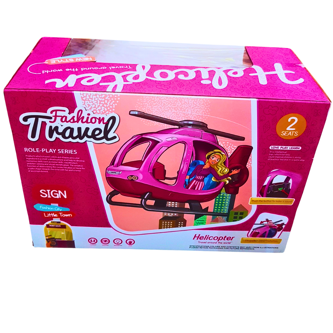 Fashion Travel Helicopter Playset with Stylish Doll - Adventure Roleplay for Kids 3+ Secondary image