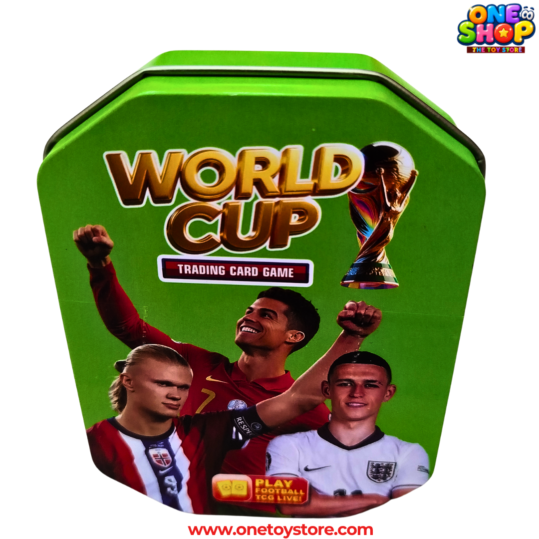 World Cup Football Trading Card Game Tin Box – Green Edition | Soccer Card Storage Case | Football Collector Tin for Kids & Sports Fans Secondary image